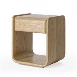 MESITA DE NOCHE DE CHAPA DE MADERA MASON PARA DORMITORIO ESTILO CONTEMPORÁNEO