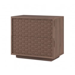 MESITA DE NOCHE DE MADERA BORNEO 60 CON 2 CAJONES PARA DORMITORIO ESTILO NATURAL