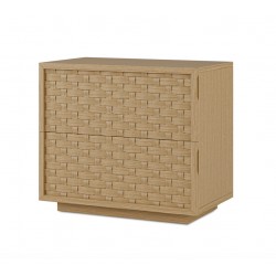 MESITA DE NOCHE DE MADERA BORNEO 60 CON 2 CAJONES PARA DORMITORIO ESTILO NATURAL