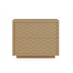 MESITA DE NOCHE DE MADERA BORNEO 60 CON 2 CAJONES PARA DORMITORIO ESTILO NATURAL