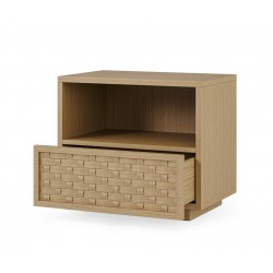 MESITA DE NOCHE DE MADERA BORNEO 60 CON 2 CAJONES PARA DORMITORIO ESTILO NATURAL