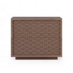 MESITA DE NOCHE DE MADERA BORNEO 60 CON 2 CAJONES PARA DORMITORIO ESTILO NATURAL