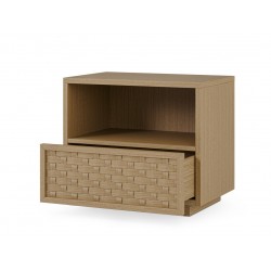MESITA DE NOCHE DE MADERA BORNEO 60 CON UN CAJON PARA DORMITORIO ESTILO NATURAL
