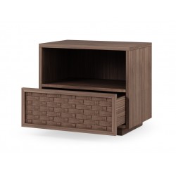 MESITA DE NOCHE DE MADERA BORNEO 60 CON UN CAJON PARA DORMITORIO ESTILO NATURAL