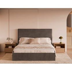 MESITA DE NOCHE DE MADERA BORNEO 60 CON UN CAJON PARA DORMITORIO ESTILO NATURAL