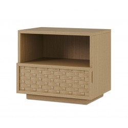 MESITA DE NOCHE DE MADERA BORNEO 60 CON UN CAJON PARA DORMITORIO ESTILO NATURAL