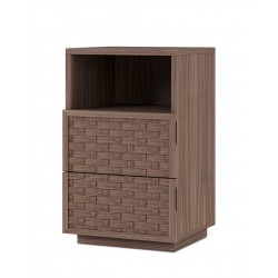 MESITA DE NOCHE DE MADERA BORNEO 40 CON 2 CAJONES Y HUECO PARA DORMITORIO ESTILO NATURAL
