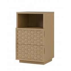 MESITA DE NOCHE DE MADERA BORNEO 40 CON 2 CAJONES Y HUECO PARA DORMITORIO ESTILO NATURAL