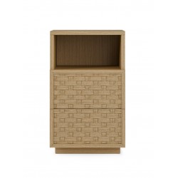 MESITA DE NOCHE DE MADERA BORNEO 40 CON 2 CAJONES Y HUECO PARA DORMITORIO ESTILO NATURAL