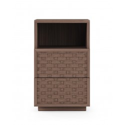 MESITA DE NOCHE DE MADERA BORNEO 40 CON 2 CAJONES Y HUECO PARA DORMITORIO ESTILO NATURAL