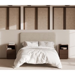 MESITA DE NOCHE DE MADERA BORNEO 40 CON 2 CAJONES Y HUECO PARA DORMITORIO ESTILO NATURAL