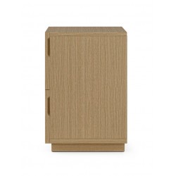 MESITA DE NOCHE DE MADERA BORNEO 40 CON 2 CAJONES PARA DORMITORIO ESTILO NATURAL