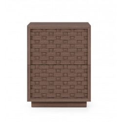 MESITA DE NOCHE DE MADERA BORNEO 40 CON 2 CAJONES PARA DORMITORIO ESTILO NATURAL