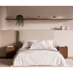 MESITA DE NOCHE DE MADERA BORNEO 40 CON 2 CAJONES PARA DORMITORIO ESTILO NATURAL