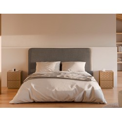MESITA DE NOCHE DE MADERA BORNEO 40 CON 2 CAJONES PARA DORMITORIO ESTILO NATURAL