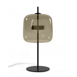 LÁMPARA DE SOBREMESA DE CRISTAL Y ACERO BENIEL PARA SALÓN ESTILO CONTEMPORÁNEO