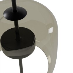 LÁMPARA DE SOBREMESA DE CRISTAL Y ACERO BENIEL PARA SALÓN ESTILO CONTEMPORÁNEO