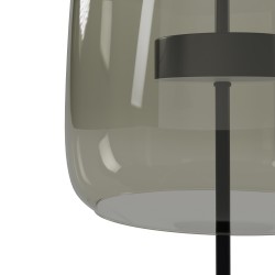 LÁMPARA DE SOBREMESA DE CRISTAL Y ACERO BENIEL PARA SALÓN ESTILO CONTEMPORÁNEO