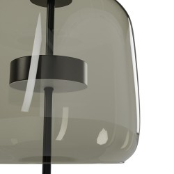 LÁMPARA DE SOBREMESA DE CRISTAL Y ACERO BENIEL PARA SALÓN ESTILO CONTEMPORÁNEO