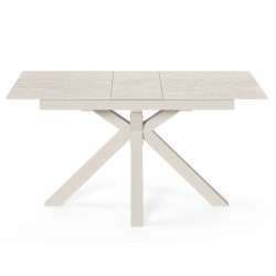 MESA EXTENSIBLE DE PORCELÁNICO TRAVERTINO LORI PARA COMEDOR ESTILO CONTEMPORÁNEO