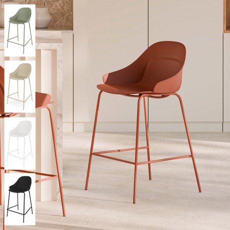 TABURETE ALTO DE POLIPROPILENO TOBY PARA COCINA ESTILO CONTEMPORÁNEO