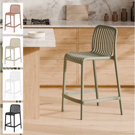TABURETE BAJO DE POLIPROPILENO WALTER PARA COCINA ESTILO CONTEMPORÁNEO