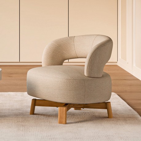 BUTACA BOGOTA GIRATORIA TAPIZADA PARA SALÓN DE ESTILO RETRO MODERNO