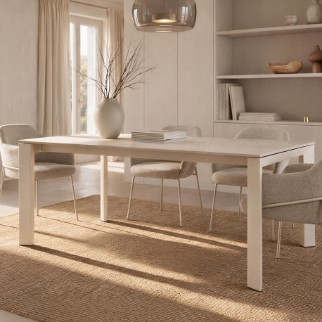 MESA EXTENSIBLE LISA 140CM. DE PORCELANICO
