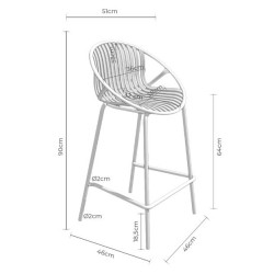 TABURETE ALTO DE POLIPROPILENO TRISTAN PARA BARRA ESTILO CONTEMPORÁNEO