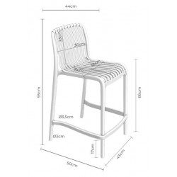 TABURETE BAJO DE POLIPROPILENO WALTER PARA COCINA ESTILO CONTEMPORÁNEO