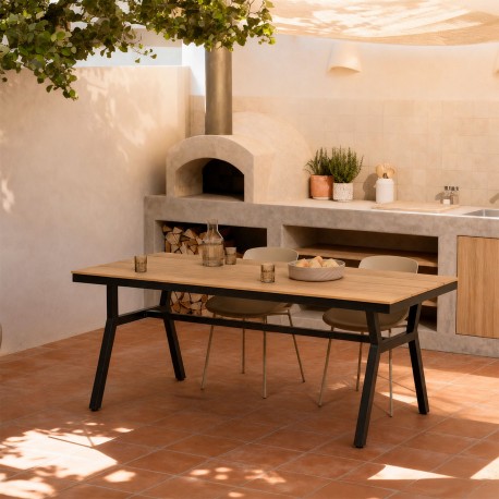 MESA DE EXTERIOR GEORGIA DE POLIMADERA Y ALUMINIO