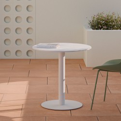 MESA DE COMEDOR DE PORCELÁNICO Y METAL LYA PARA COMEDOR O COCINA ESTILO MODERNO