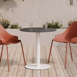 MESA DE COMEDOR DE PORCELÁNICO Y METAL LYA PARA COMEDOR O COCINA ESTILO MODERNO