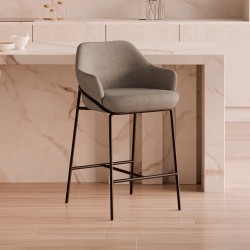TABURETE DE TEJIDO ANTIMANCHAS THOMAS PARA BARRA O COCINA DE ESTILO CONTEMPORÁNEO