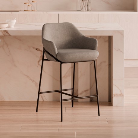 TABURETE DE TEJIDO ANTIMANCHAS THOMAS PARA BARRA O COCINA DE ESTILO CONTEMPORÁNEO