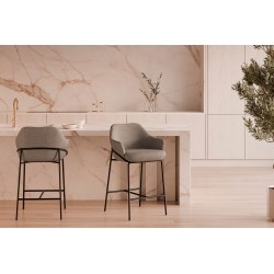 TABURETE DE TEJIDO ANTIMANCHAS THOMAS PARA BARRA O COCINA DE ESTILO CONTEMPORÁNEO