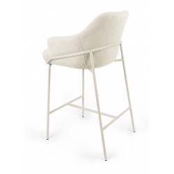 TABURETE DE TEJIDO ANTIMANCHAS THOMAS CON PATAS BEIGE PARA BARRA O COCINA DE ESTILO CONTEMPORÁNEO