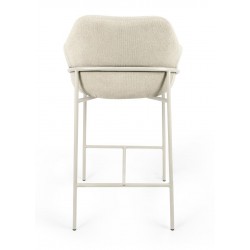 TABURETE DE TEJIDO ANTIMANCHAS THOMAS CON PATAS BEIGE PARA BARRA O COCINA DE ESTILO CONTEMPORÁNEO