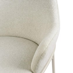 TABURETE DE TEJIDO ANTIMANCHAS THOMAS CON PATAS BEIGE PARA BARRA O COCINA DE ESTILO CONTEMPORÁNEO