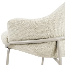 TABURETE DE TEJIDO ANTIMANCHAS THOMAS CON PATAS BEIGE PARA BARRA O COCINA DE ESTILO CONTEMPORÁNEO