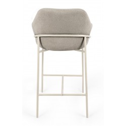 TABURETE DE TEJIDO ANTIMANCHAS THOMAS CON PATAS BEIGE PARA BARRA O COCINA DE ESTILO CONTEMPORÁNEO