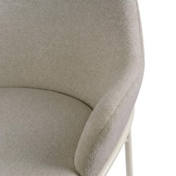 TABURETE DE TEJIDO ANTIMANCHAS THOMAS CON PATAS BEIGE PARA BARRA O COCINA DE ESTILO CONTEMPORÁNEO