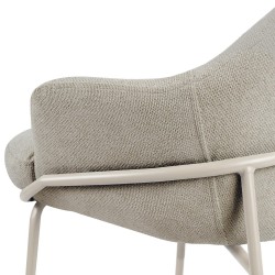 TABURETE DE TEJIDO ANTIMANCHAS THOMAS CON PATAS BEIGE PARA BARRA O COCINA DE ESTILO CONTEMPORÁNEO