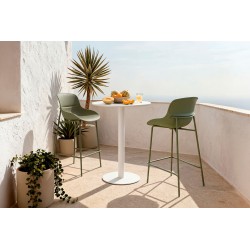 MESA ALTA DE PORCELÁNICO Y METAL LYA PARA COCINA O ZONA DE BARRA ESTILO MODERNO