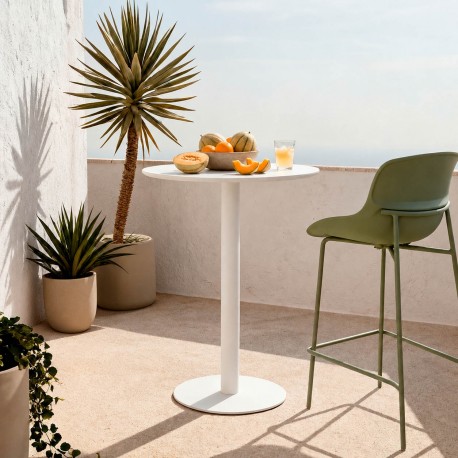 MESA ALTA DE PORCELÁNICO Y METAL LYA PARA COCINA O ZONA DE BARRA ESTILO MODERNO