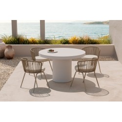 MESA DE COMEDOR DE CEMENTO GFRC THELMA PARA COMEDOR O TERRAZA ESTILO MINIMALISTA
