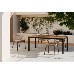 MESA DE EXTERIOR CINTHIA DE POLIMADERA Y ALUMINIO