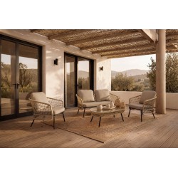 CONJUNTO DE JARDÍN ODESA (SOFA + 2 SILLONES + MESITA)