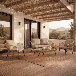 CONJUNTO DE JARDÍN ODESA (SOFA + 2 SILLONES + MESITA)