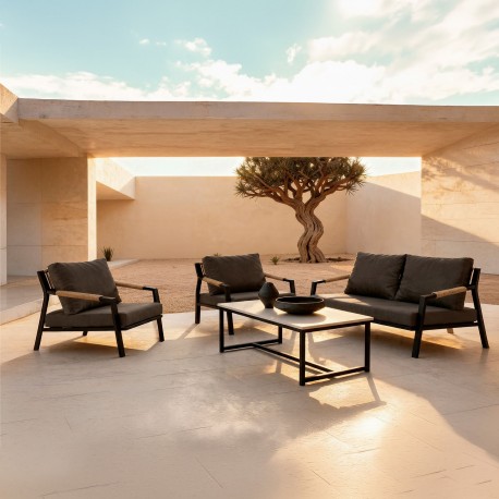 CONJUNTO DE JARDÍN MUSCAT (SOFA + 2 SILLONES + MESITA)